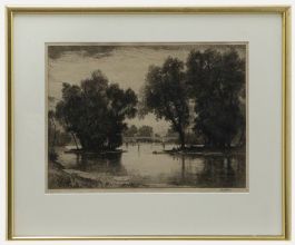John Fullwood RI RBA (1854-1931) - Early 20th Century Etching, Along the Thames