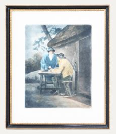R.S. Syer after George Morland - Mezzotint, Outside the Ale-House Door