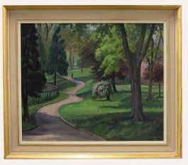 Brenda Johnstone - Framed 20th Century Oil, Ewell Court in Spring