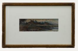 J. May - Framed Early 20th Century Watercolour, River Landscape at Dusk