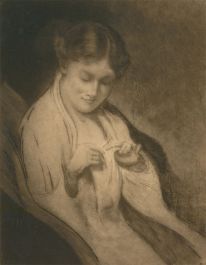 Robert Weir Allan RWS (1851-1942) - Early 20th Century Etching, Lady Knitting
