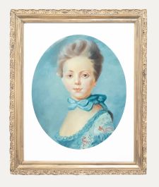 After Jean Baptiste Perronneau - Framed 20th Century Oil, A Girl with a Kitten