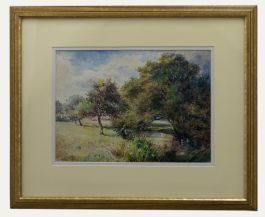 Peter Randall - Framed 20th Century Watercolour, Angler on the Riverbank
