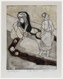 Turkish School 1992 Etching - Sifting Wheat