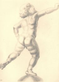 1944 Graphite Drawing - Cherub Study II
