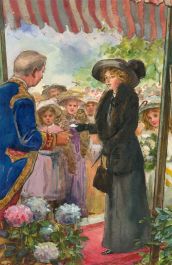 Thomas Overnell (1872-1961) - 1912 Gouache, The Presentation