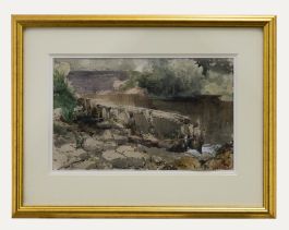Attrib. William Collingwood Smith (1815-1887) - Watercolour, River Landscape