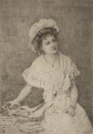 Robert Weir Allen (1851-1942) RWS RSW NEAC - 1931 Etching, Choosing Fabrics