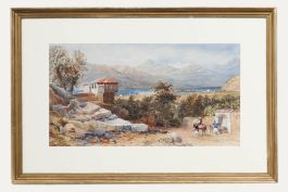 Framed Late 19th Century Watercolour - North African Landscape