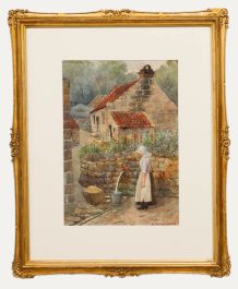 S. Saville Smith - Framed Late 19th Century Watercolour, Fetching Water