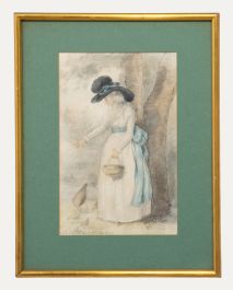 19th Century Watercolour - Feeding the Ducks