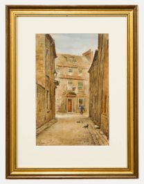 Keavale  - English School 1916 Watercolour, The Cobbled Street