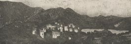 Alain Suly - 1961 Etching, Village in the Hills