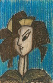 20th Century Pastel - Cubist Lady