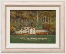 Framed 20th Century Oil - Chateau in a Landscape