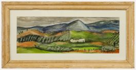 Framed Mid 20th Century Watercolour - Rolling Hills
