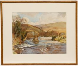 Framed Mid 20th Century Watercolour - Ruined Bridge, Exmoor