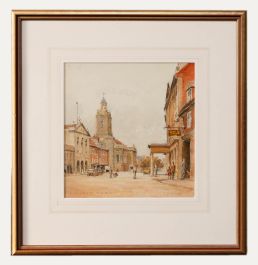 Alfred Henry Hart (1866-1953) - Framed Watercolour, Market Place, Blandford 