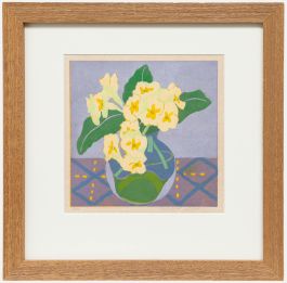Margaret Wilson - Contemporary Linoprint, Primroses