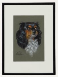 M. Joyce Davies - Mid 20th Century Pastel, Portrait of a Cavalier King Charles
