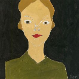 Ben Carrivick - Contemporary Oil, Woman in Green with Red Lips