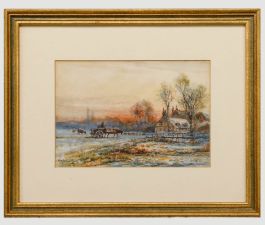 Robert William Arthur Rouse (1867-1951) - Framed Watercolour, Home at Sunset