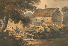 John Collins  - 1811 Watercolour, Cottage near Woburn