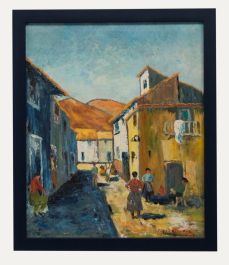 Percy Kenward - Framed 20th Century Oil, Continental Street Scene