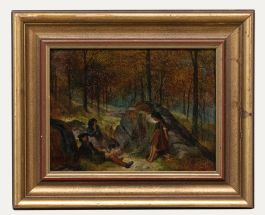 Samuel Baldwin (1818-1891) - 1891 Oil, Camping in the Woods