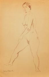 Georges Pacouil (1903-1996) - Mid 20th Century Pastel, Nude Mid Stride