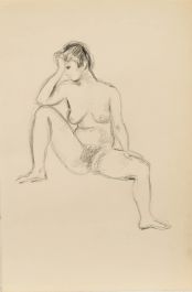 Georges Pacouil (1903-1996) - Mid 20th Century Charcoal Drawing, Nude Study