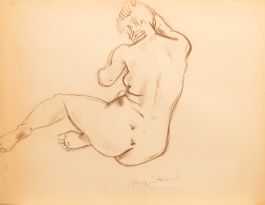 Georges Pacouil (1903-1996) - Mid 20th Century Charcoal Drawing, Nude Study