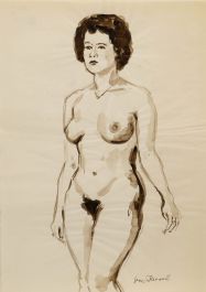 Georges Pacouil (1903-1996) - Mid 20th Century Watercolour, Three-Quarter Nude