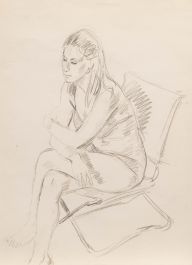 Georges Pacouil (1903-1996) - Mid 20th Century Graphite Drawing, Seated Model