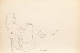 Georges Pacouil (1903-1996) - Pen and Ink Drawing, Nude in Armchair 85