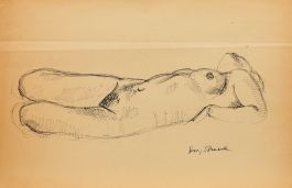 Georges Pacouil (1903-1996) - Mid 20th Century India Ink, Reclining Nude IV