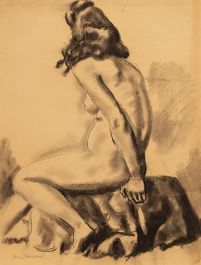 Georges Pacouil (1903-1996) - Mid 20th Century Charcoal Drawing, Nude III