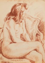 Georges Pacouil (1903-1996) - 20th Century Sanguine, Nude in Profile II