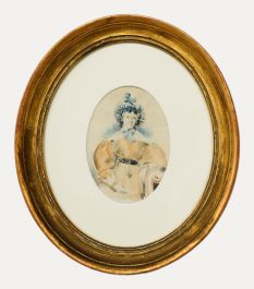 Framed Early 19th Century Watercolour - Portrait of Mrs Duvall