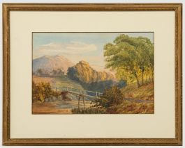 Framed Late 19th Century Watercolour - The Wooden Bridge