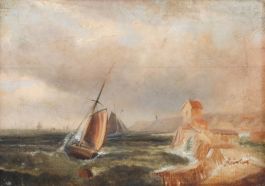 Attrib. Winifred H. Wilkinson - Late 19th Century Oil, A Strong Wind