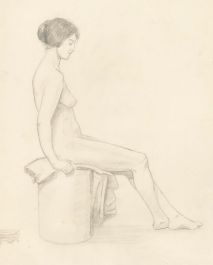 Lorna Bing (1897-1993) - 1920 Graphite Drawing, Seated Female Nude