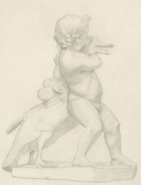 Lorna Bing (1897-1993) - 1920 Graphite Drawing, Boy Playing with a Goose