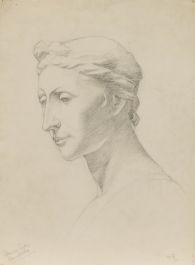 William Kerry - Early 20th Century Graphite Drawing, Florence Lady, Donatello