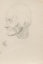 William Kerry - Early 20th Century Graphite Drawing, Voltaire by Houdon