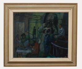 Uno Bornemark - Framed Mid 20th Century Oil, Dinner Reservations