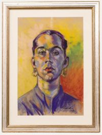 E.P. Clapholt - 1962 Pastel, Face in Warm Light