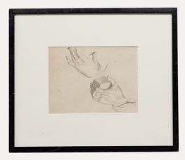 Framed 19th Century Watercolour - Anatomical Study of Hands