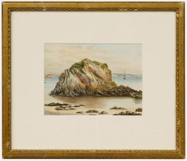 1835 Watercolour - The Goscar Rock, Tenby