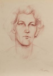 E.P. Clapholt - Mid 20th Century Pastel, Face Study